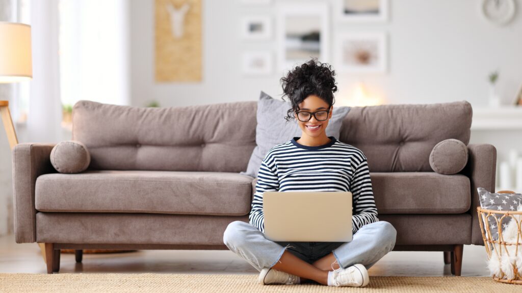 Young Xfinity customer who has signed up for Internet Essentials, a low-cost internet plan.