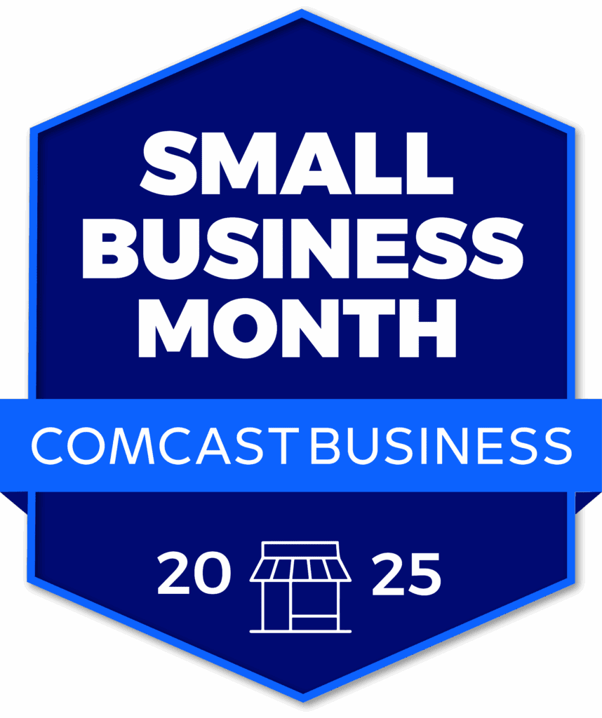 Celebrating small businesses across Illinois during Small Business Month. IMAGE: Comcast Business logo of Small Business Month.