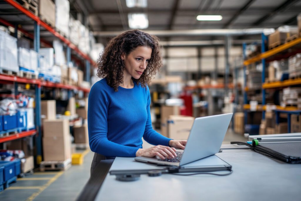 Woman working on laptop during Small Business Month